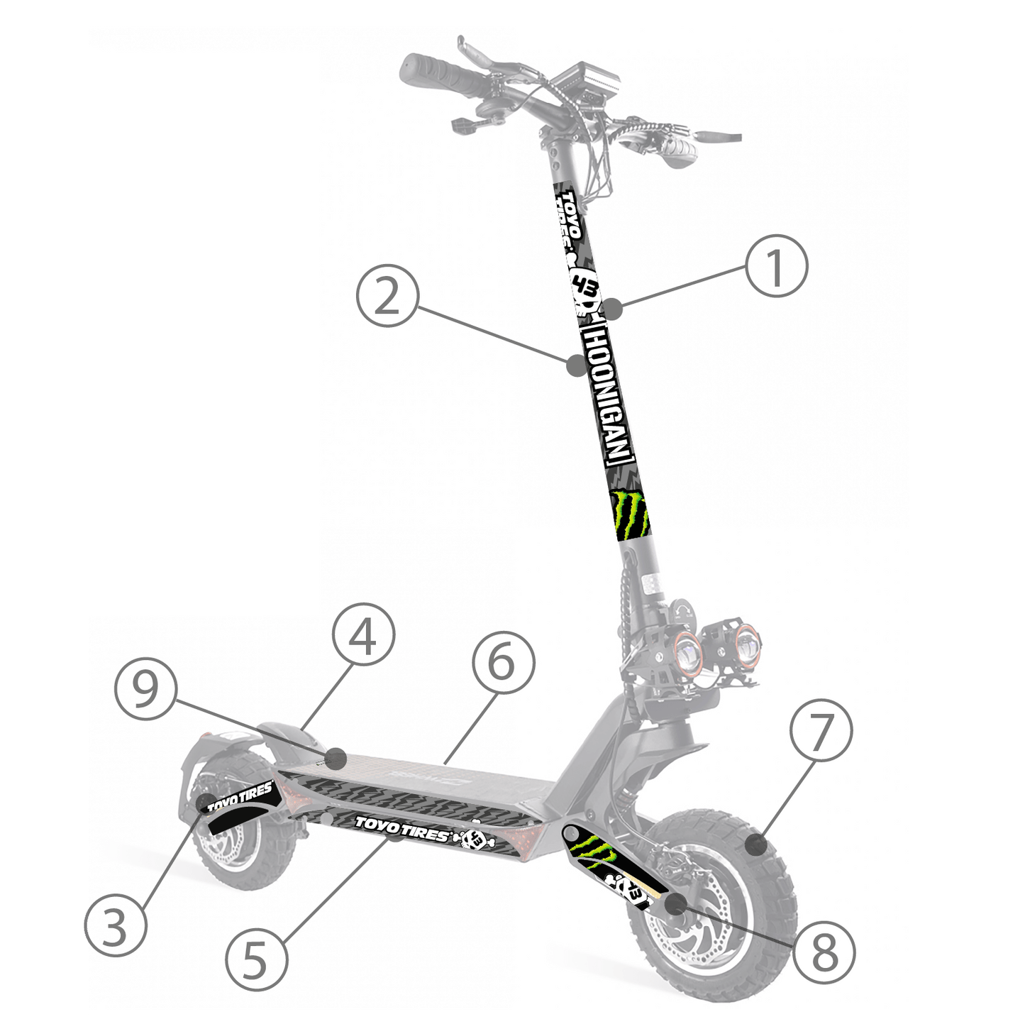 Vinilos para ZWheel ZCougar - Stylish Scooters