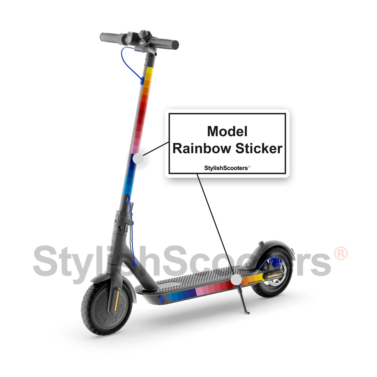 Stickers for Xiaomi M365 Electric Scooters - Rainbow Sticker 4PCS