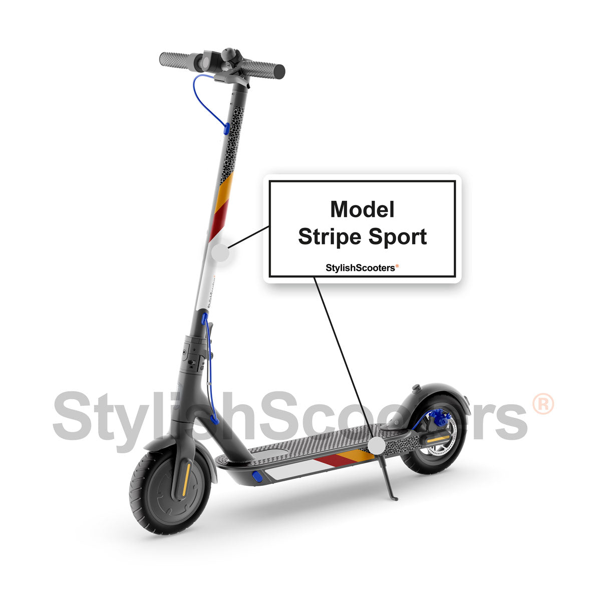 Vinilo para Patinete Xiaomi M365 - STRIPE SPORT STICKER 4PZA
