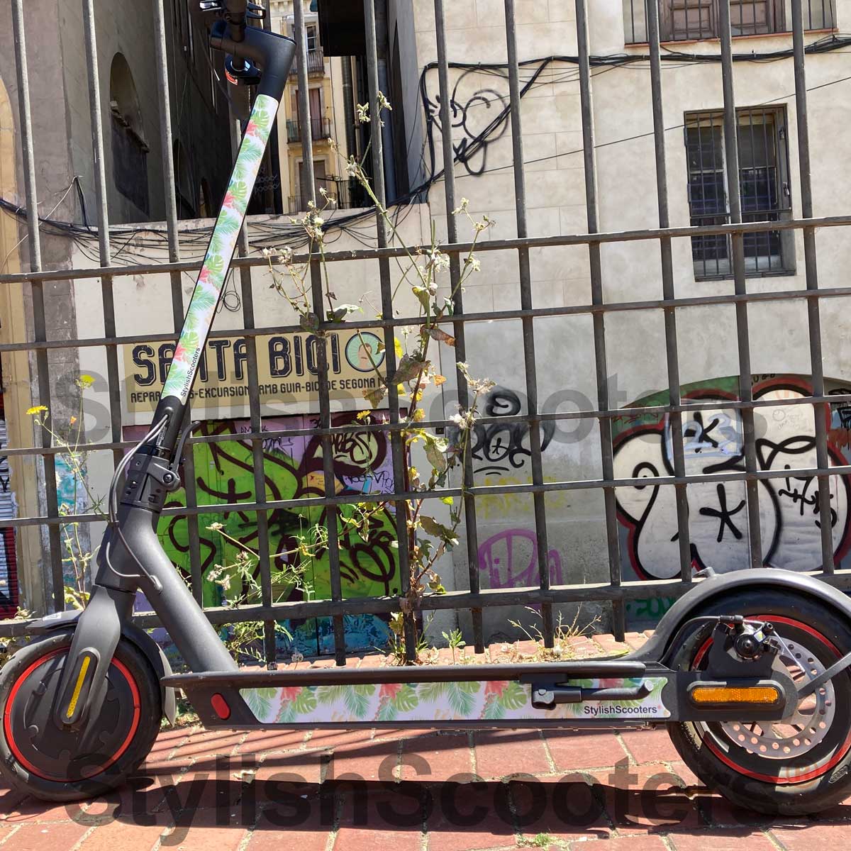 Pegatina para Patinete Xiaomi M365 - White Hawaii Sticker 4PZ - Stylish Scooters