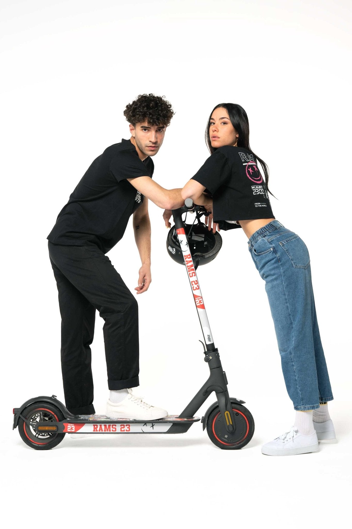 Pegatina patinete xiaomi RAMS23 - RED GRAY - Stylish Scooters