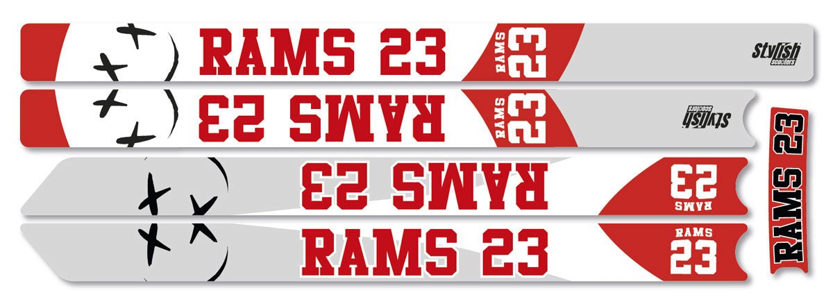 Pegatina patinete xiaomi RAMS23 - RED GRAY - Stylish Scooters