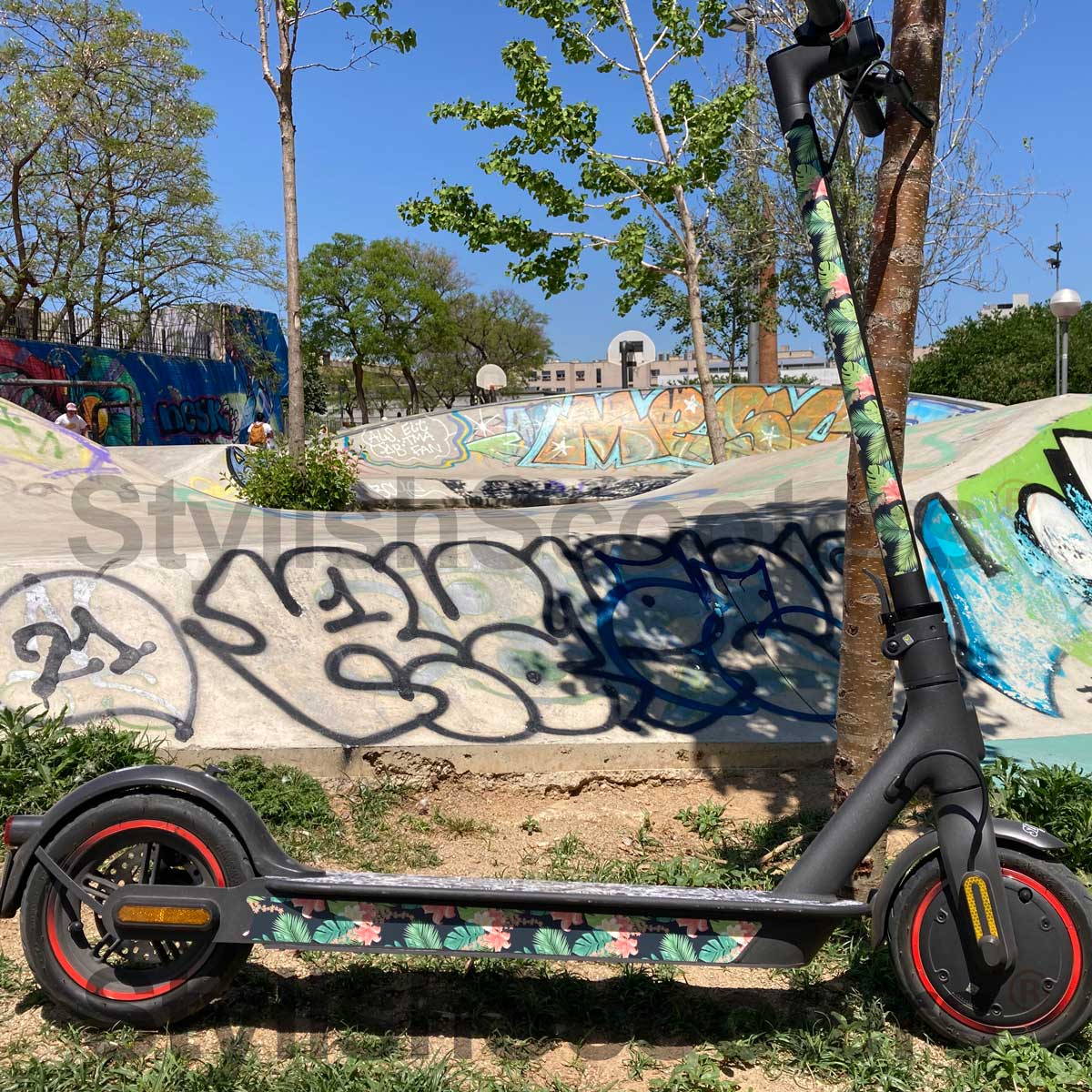 Sticker para Patinete Xiaomi M365 - Black Hawaii Sticker 4PZ - Stylish Scooters