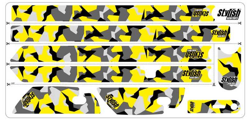 Vinilo para patienete eléctrico Xiaomi m365 Yellow Camo - Stylish Scooters