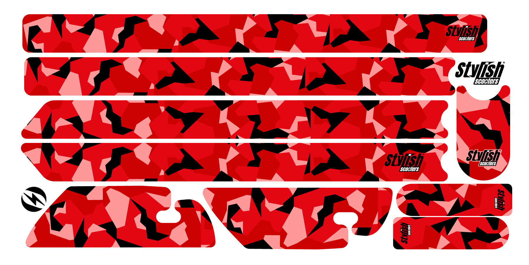 Vinilo para patiente eléctrico Xiaomi m365 Red Camo - Stylish Scooters