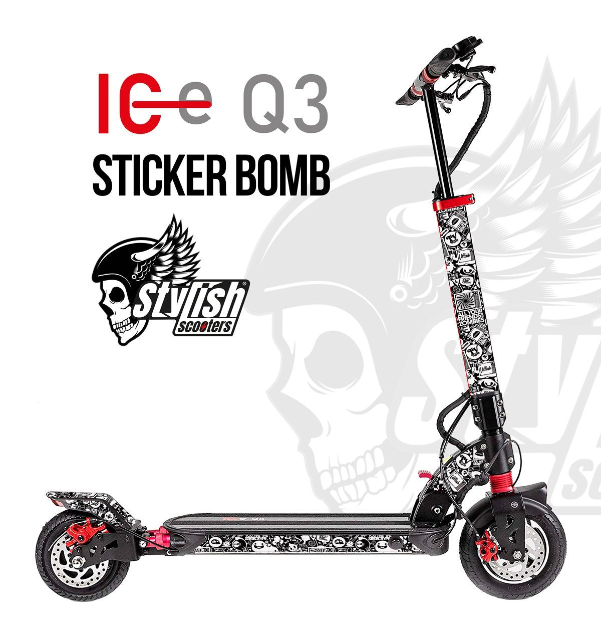 Vinilo personalizado para patiente eléctrico IC-E Q3 - Stylish Scooters