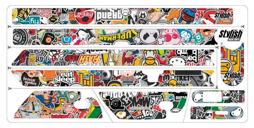 Vinilo Sticker Bomb para scooter Xiaomi m365 - Stylish Scooters