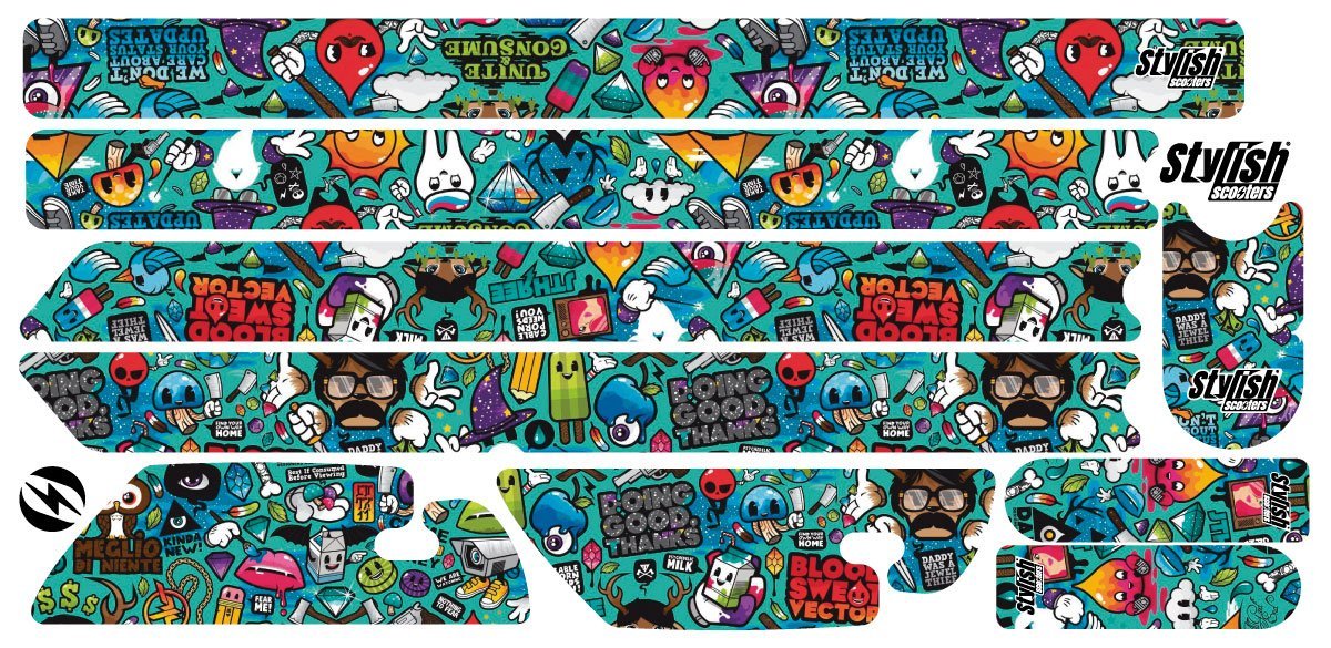 Vinilo Sticker Bomb 2 para scooter Xiaomi m365 - Stylish Scooters