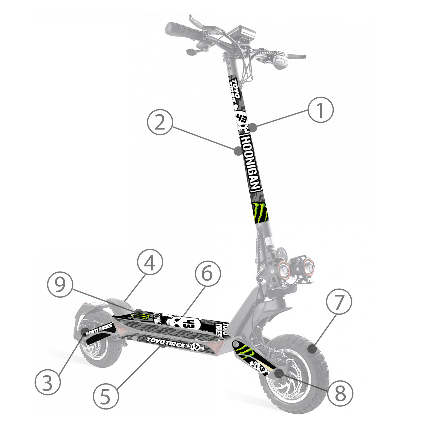 Vinilos para ZWheel ZCougar - Stylish Scooters