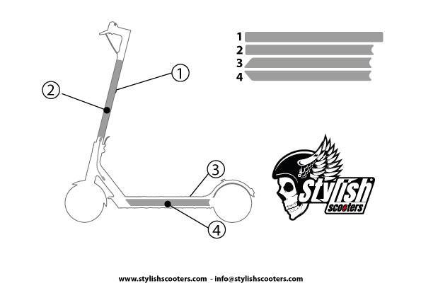 Kit de adhesivo para Xiaomi m365 modelo Pro Red - Stylish Scooters