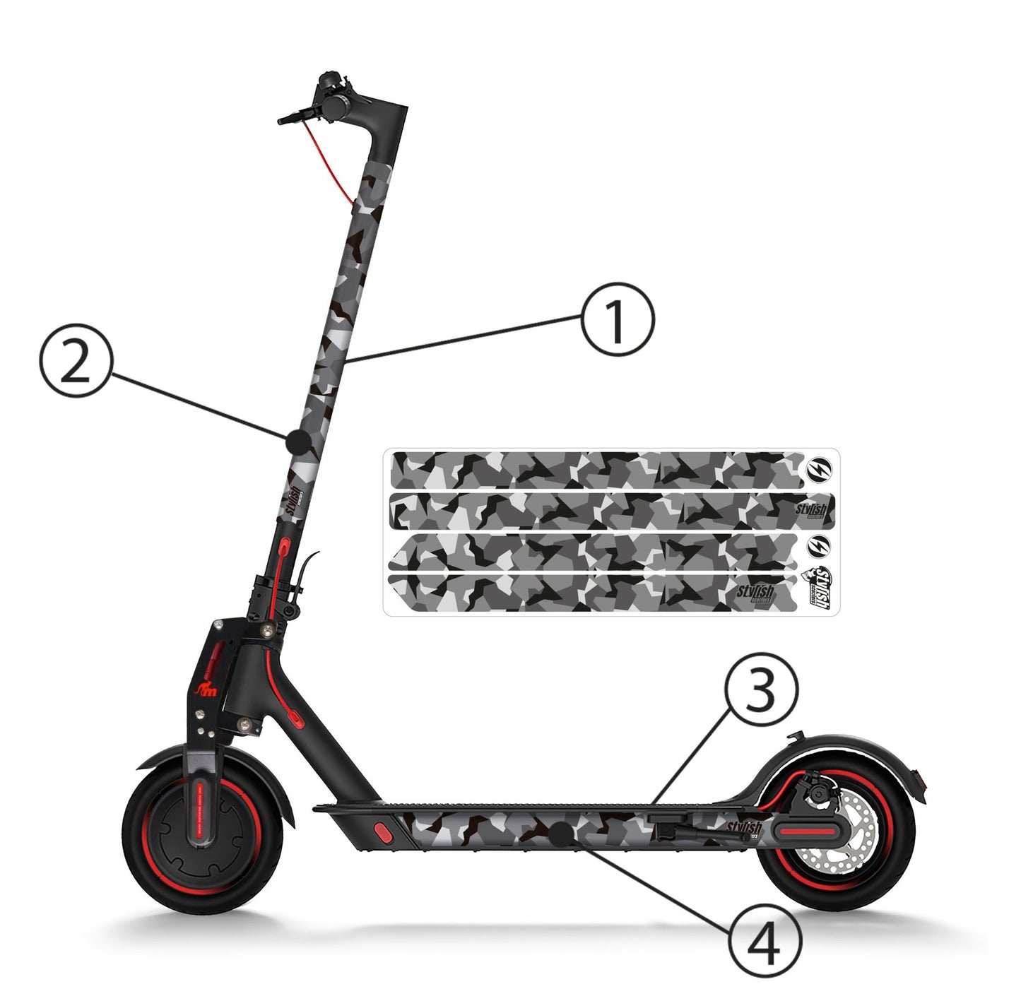 Vinilo Reflectante Xiaomi m365 black camo - Stylish Scooters